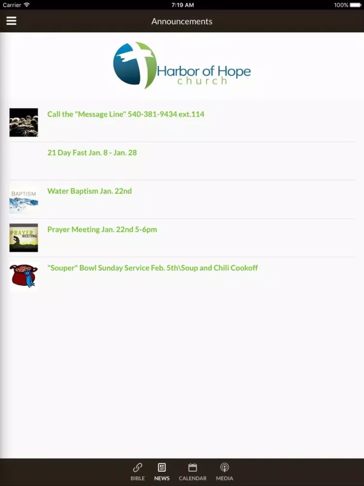 Harbor of Hope Church - Christiansburg, VA iPad  Screenshots