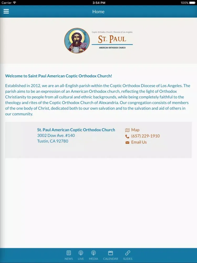 St Paul American Coptic Church - Tustin, CA iPad  Ekran Görüntüleri