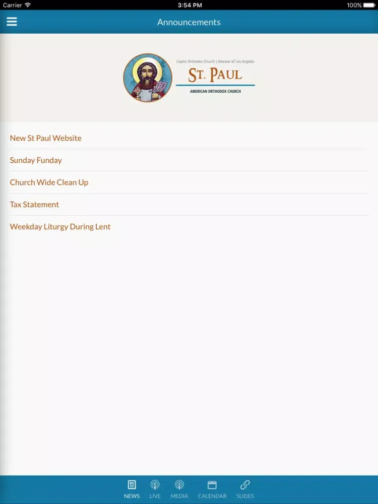 St Paul American Coptic Church - Tustin, CA iPad  Ekran Görüntüleri