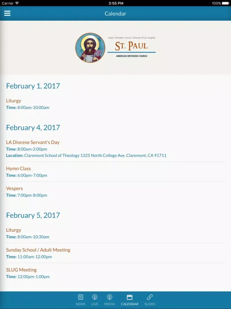 St Paul American Coptic Church - Tustin, CA iPad  Ekran Görüntüleri