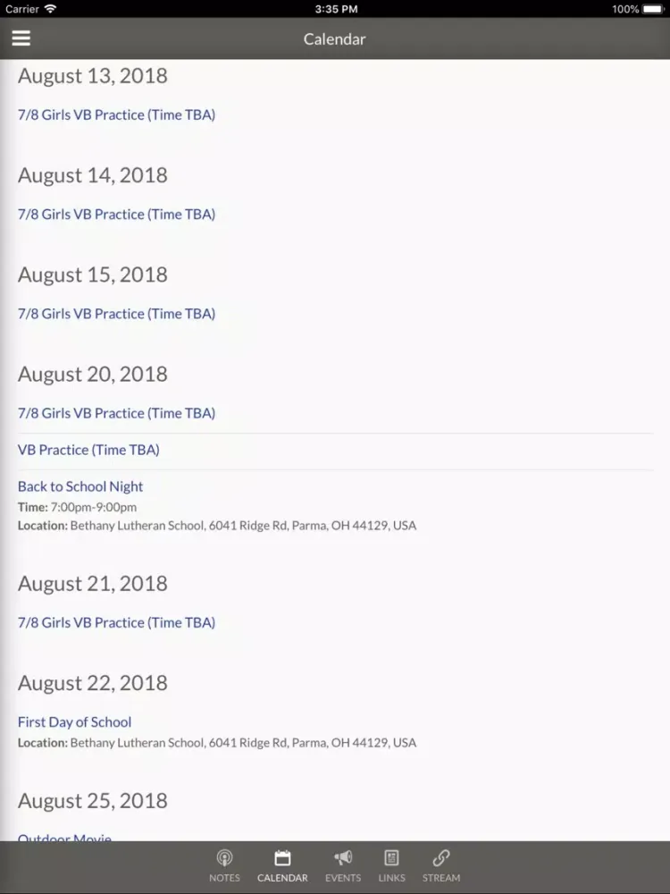Bethany Lutheran School (Ohio) iPad  سکرین شاٹس