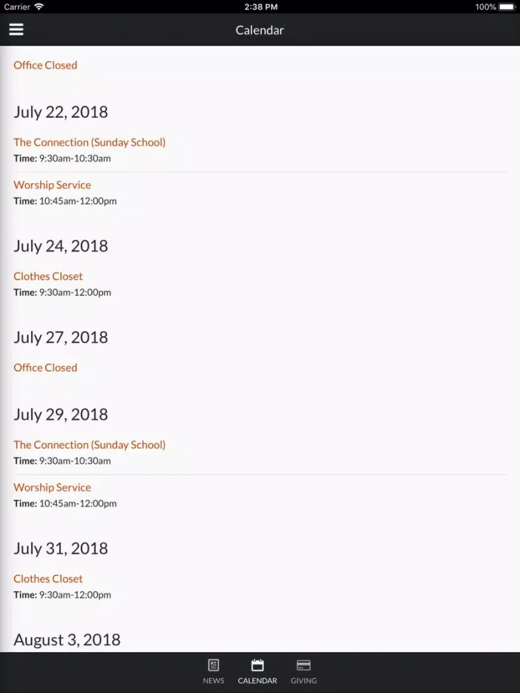 First Baptist Church Holliday iPad  Screenshots