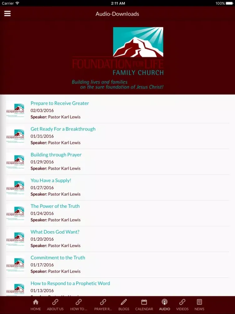 Zrzuty ekranu Foundation for Life Fam Church - Toronto, ON iPad 