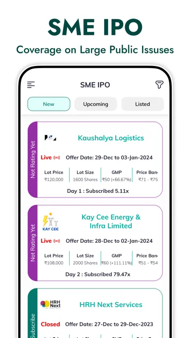 IPO Notes - Mainboard, SME IPO स्क्रीनशॉट