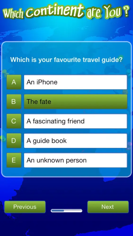 ภาพหน้าจอของ Which Continent are You?