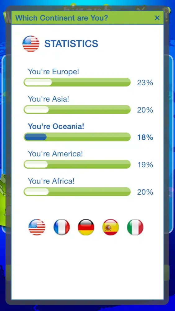 ภาพหน้าจอของ Which Continent are You?