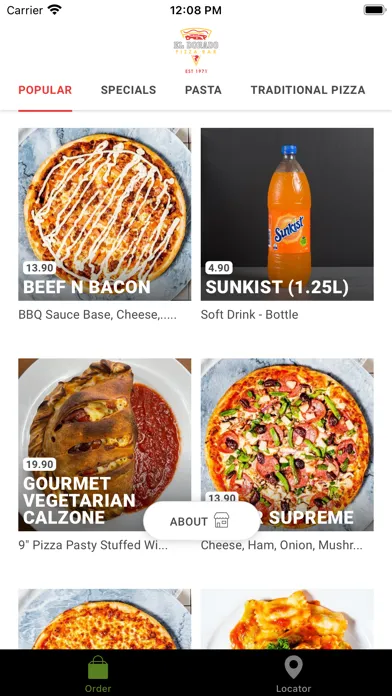 Capturas de tela do El Dorado Pizza Bar App