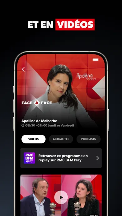 Captures d'écran de RMC Radio: podcast, info, foot