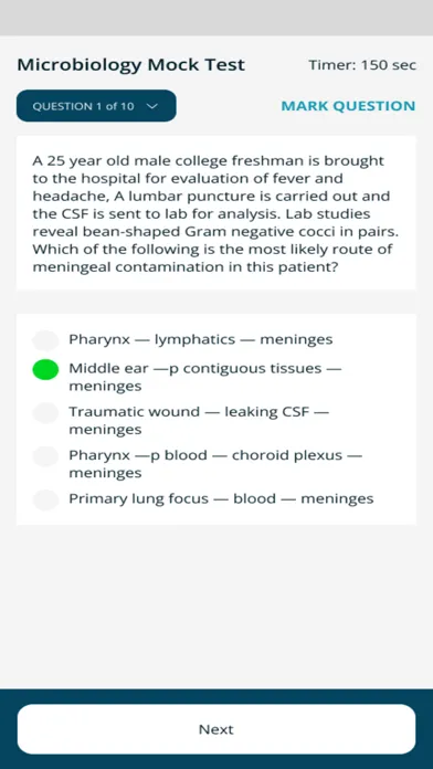 Capturas de tela do NEXT STEPS USMLE