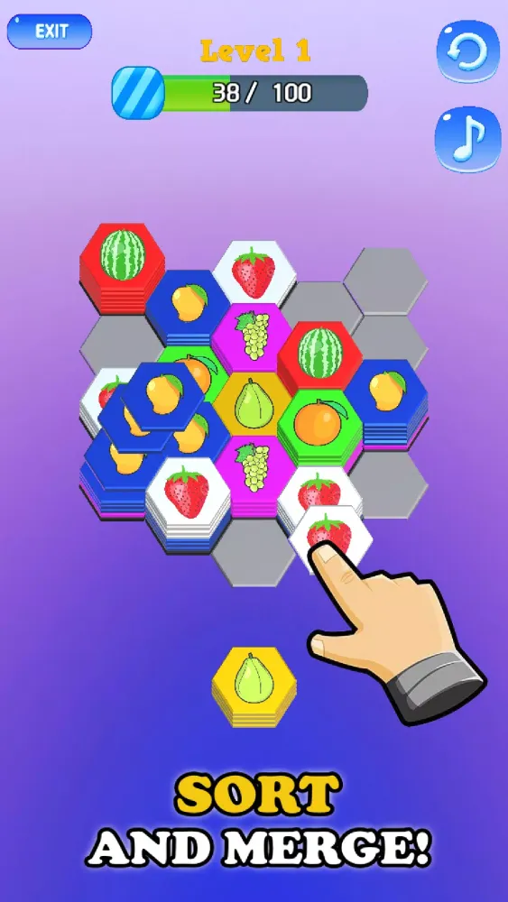 Merge Hexa Sort Colour Game سکرین شاٹس