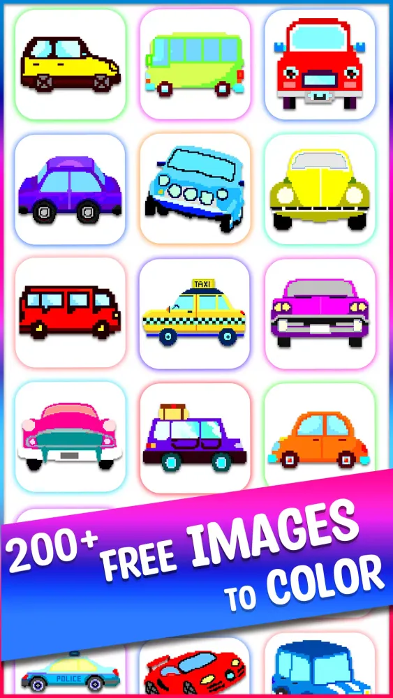Cars Pixel Art Screenshots