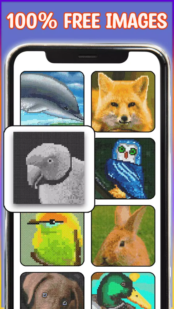 Animals Cross Stitch Coloring Screenshots
