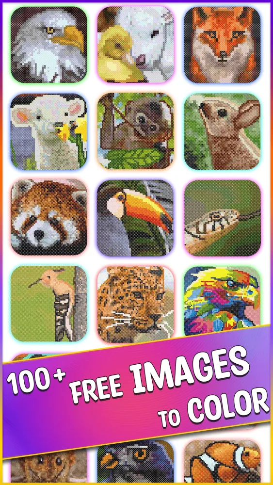 Animals Cross Stitch Coloring Screenshots