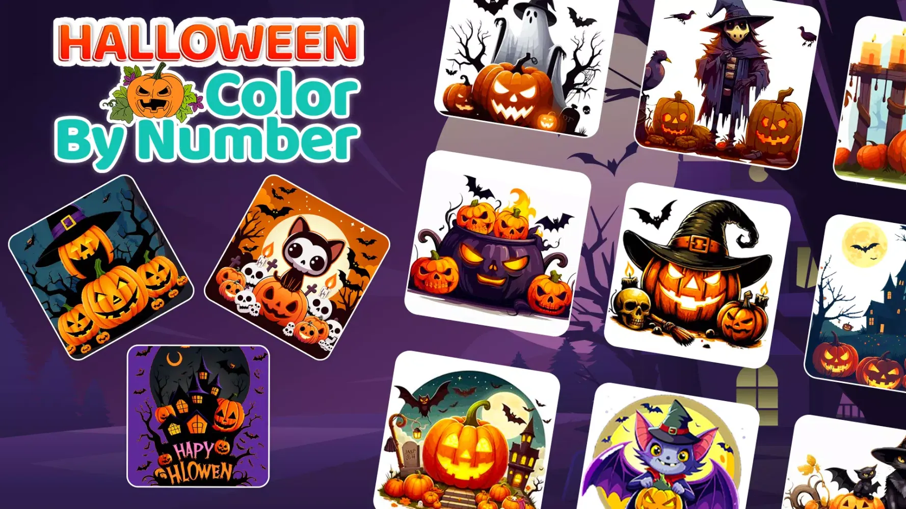 Capturas de pantalla de Halloween Color by Number Book