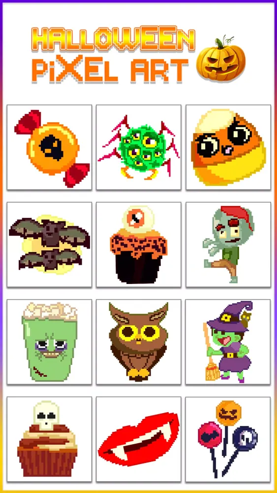 Halloween Pixel Art Coloring Screenshots