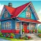 House Color By Number Book