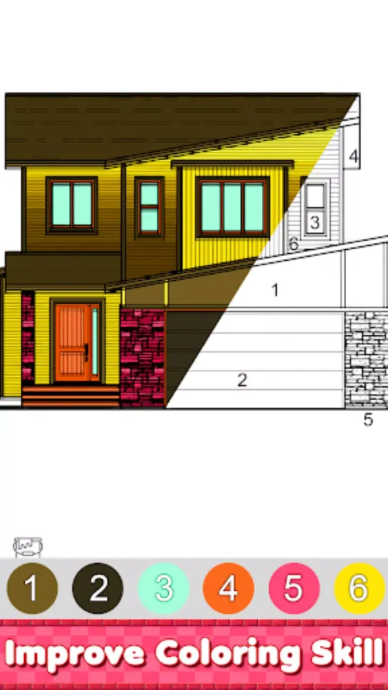 ภาพหน้าจอของ House Color By Number Book
