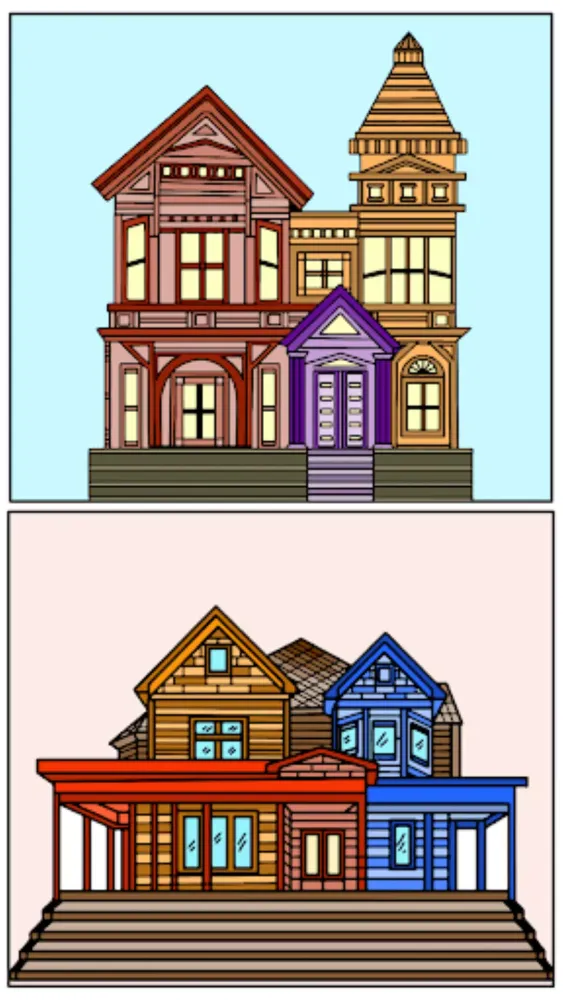 ภาพหน้าจอของ House Color By Number Book