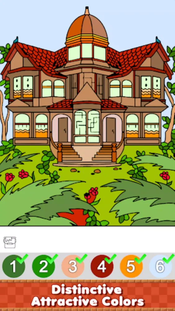 ภาพหน้าจอของ House Color By Number Book