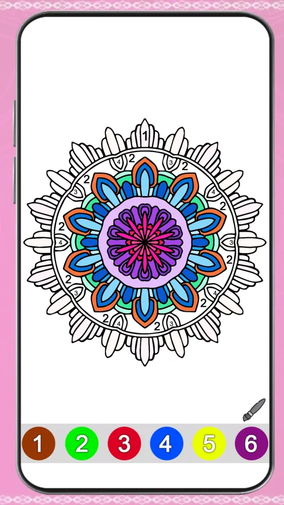 Mandala Color by Number Book Screenshots