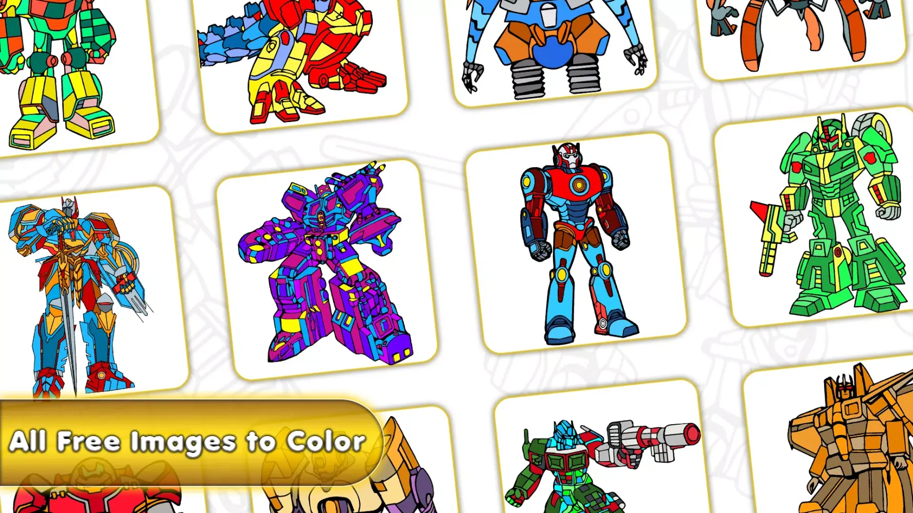 Robots Color By Number Book Screenshots