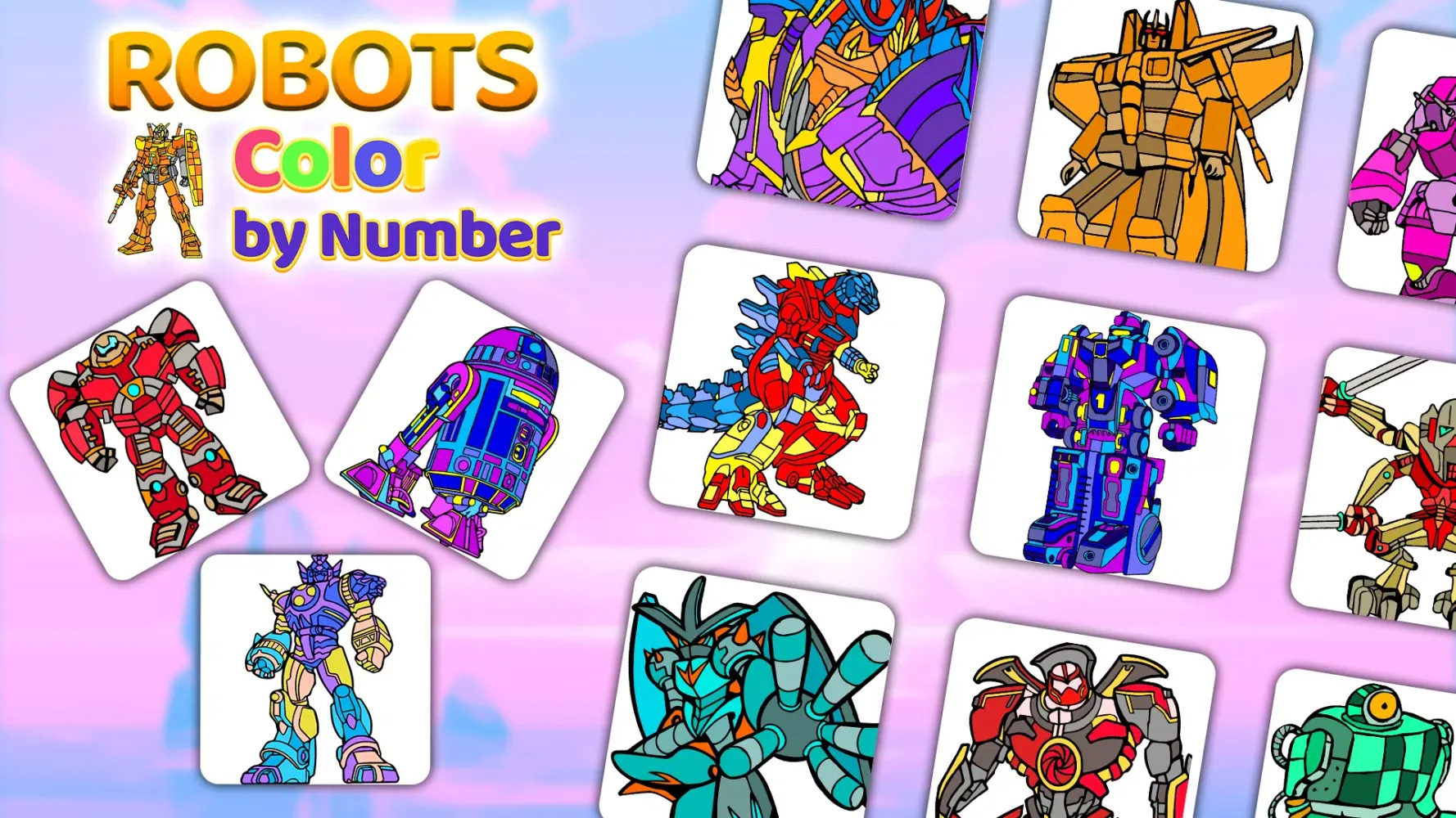 Robots Color By Number Book Screenshots