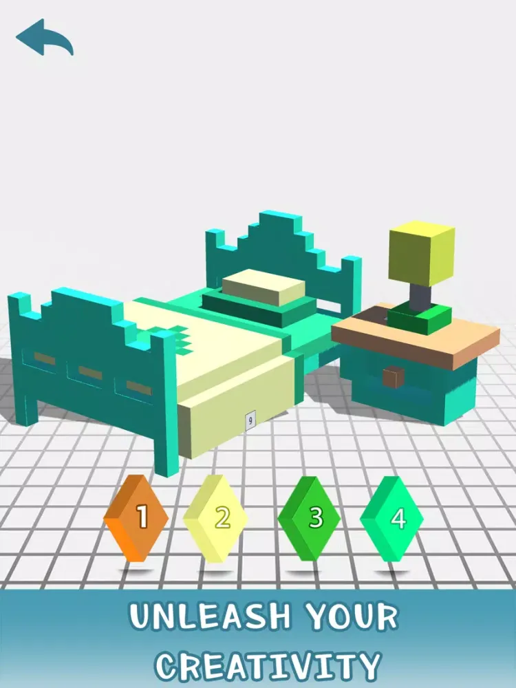 Voxel House Interior Coloring iPad  Screenshots