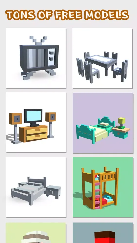 Voxel House Interior Coloring Screenshots