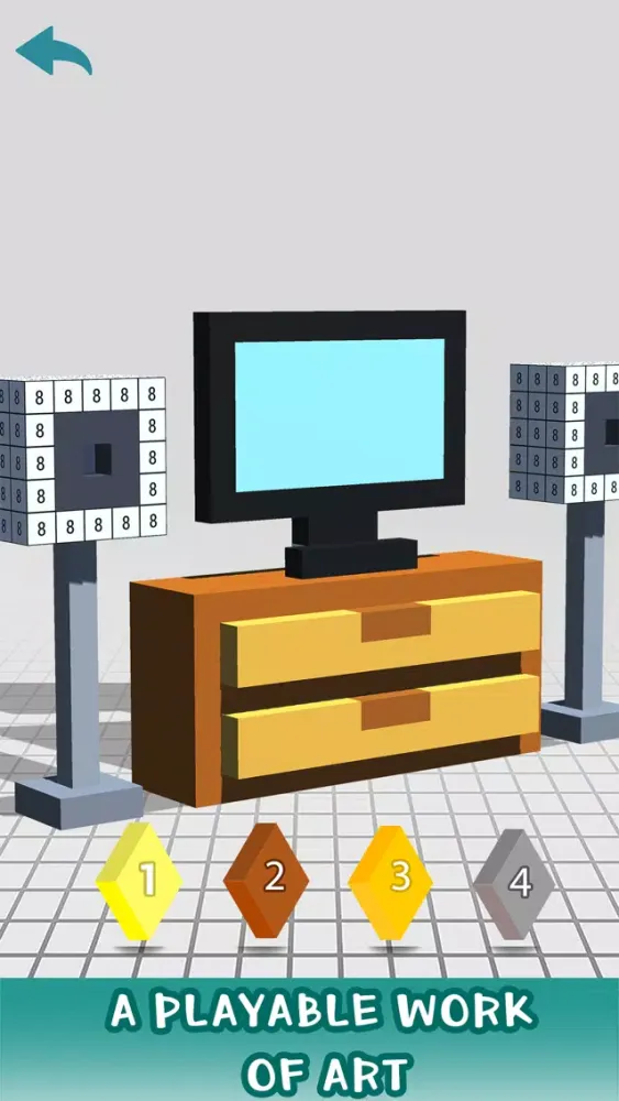 Voxel House Interior Coloring Screenshots