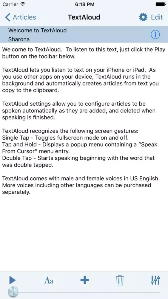 TextAloud 스크린샷