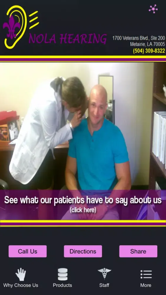 Ảnh chụp màn hình của NOLA Hearing