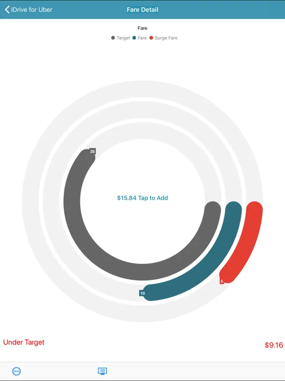 Tangkapan layar iDrive for Uber iPad 