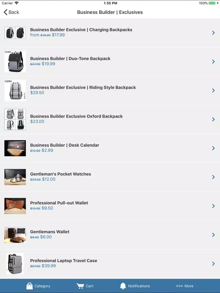 BbuilderToGo iPad  Screenshots