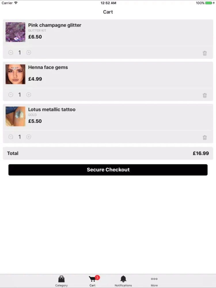 Tangkapan skrin FESTIVALFACE iPad 