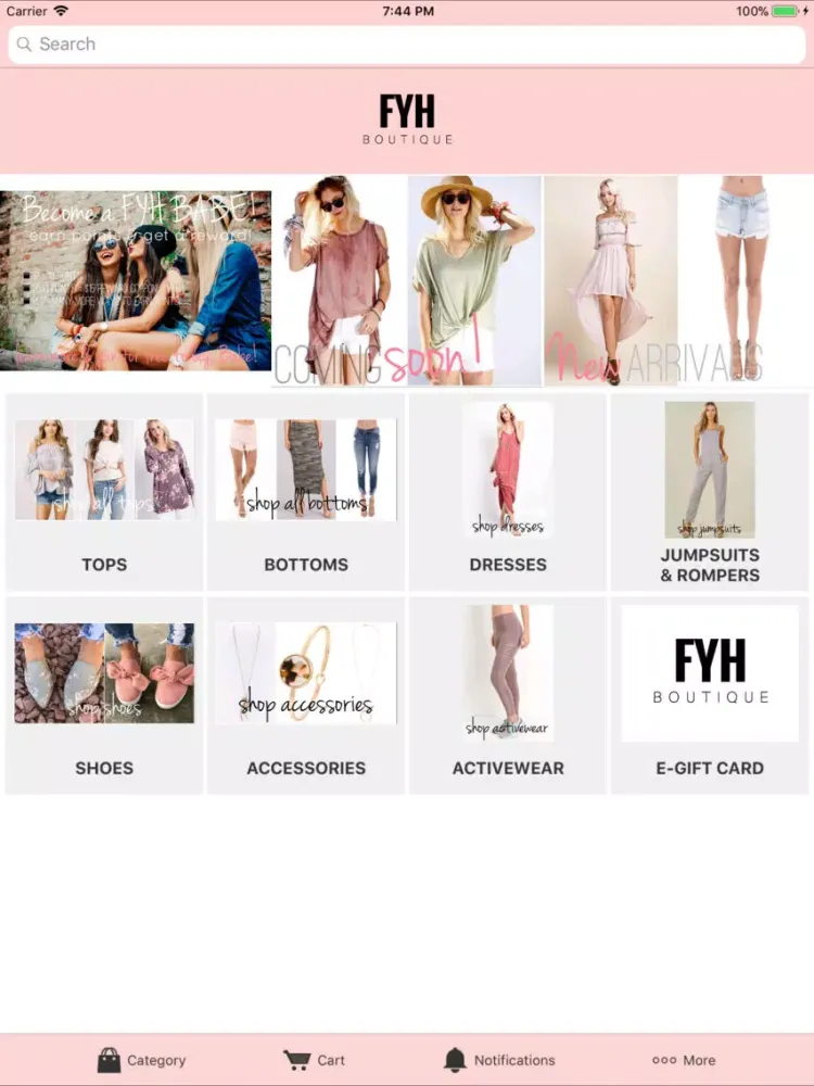 Zrzuty ekranu FYH Boutique iPad 