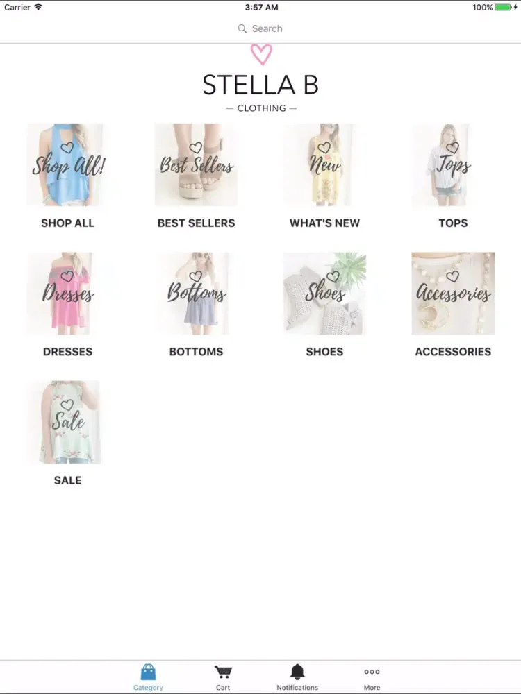 ภาพหน้าจอของ Stella B. Clothing iPad 