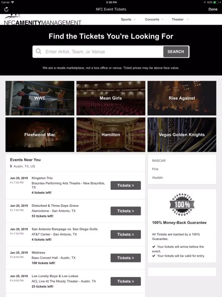 Скриншоты NFC Amenity Management Denver iPad 