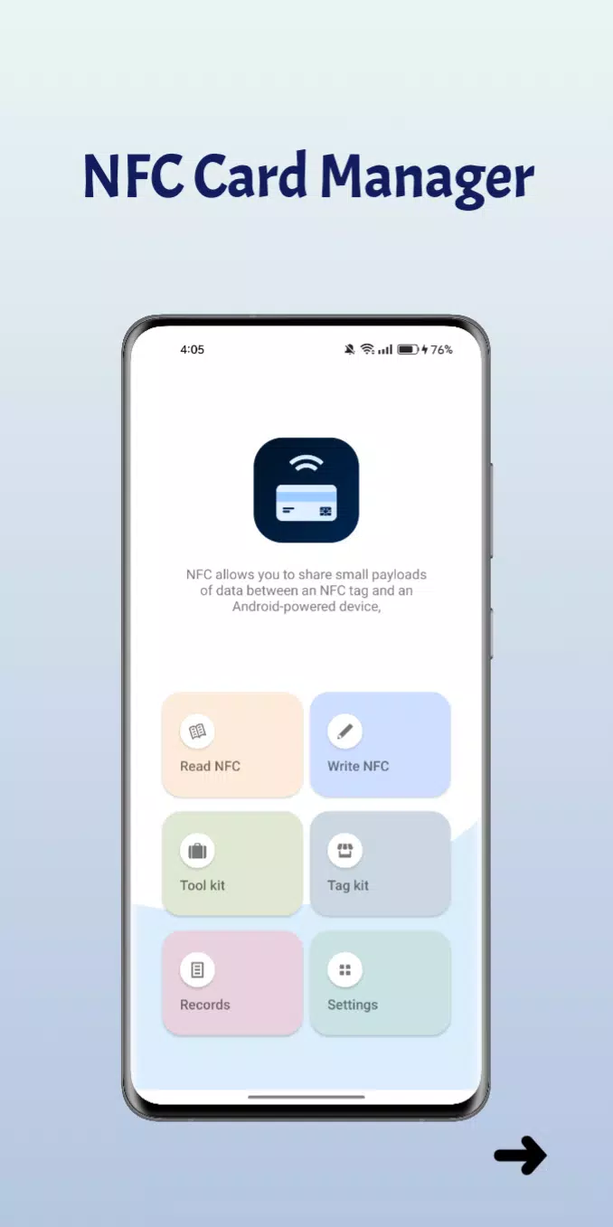 Tangkapan layar NFC Reader and Writer