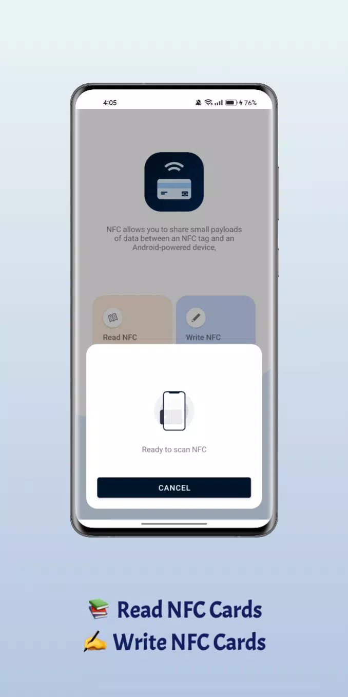 Tangkapan layar NFC Reader and Writer