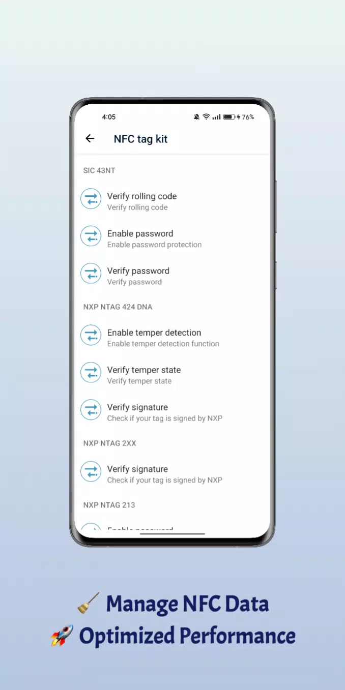 Tangkapan layar NFC Reader and Writer