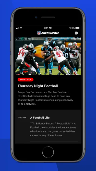 Capturas de tela do NFL Network