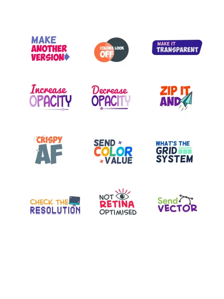 Design Feedback Sticker Pack iPad  スクリーンショット