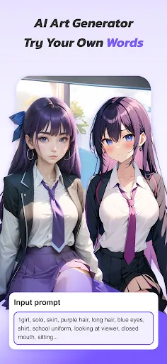 Tangkapan layar Anime Art - AI Art Generator
