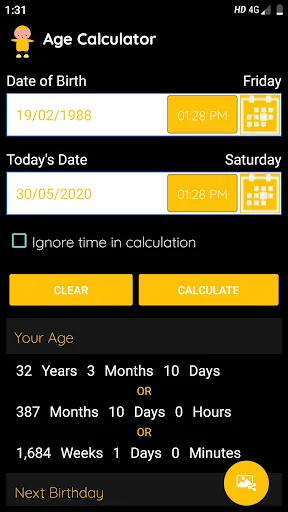 ภาพหน้าจอของ Age Calculator