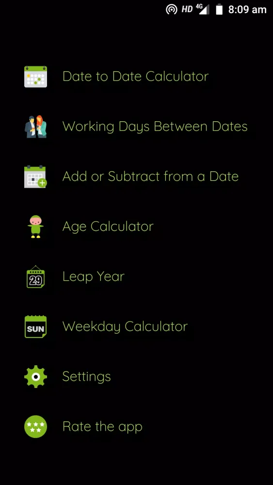 Tangkapan skrin Date Calculator