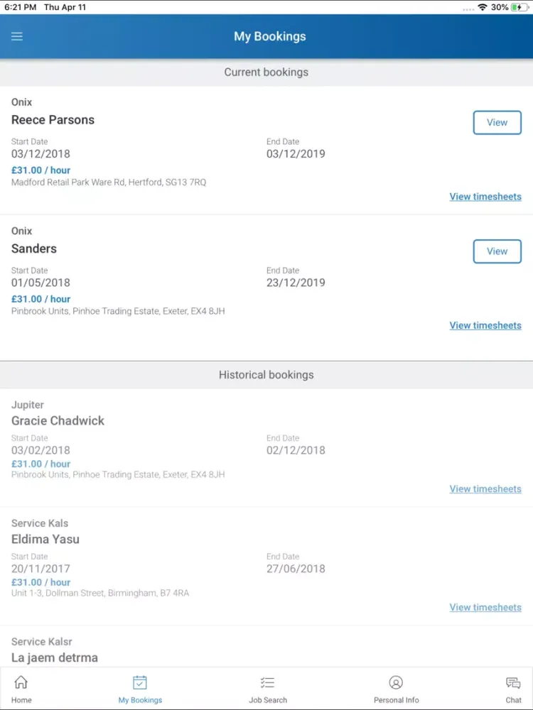 Ảnh chụp màn hình của GCS US Career Passport iPad 