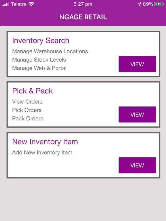Capturas de pantalla de Ngage Warehouse App iPad 