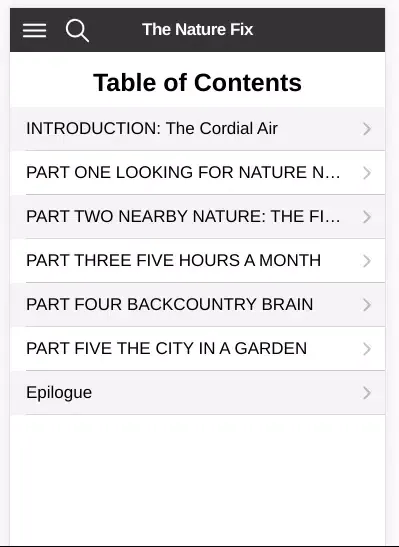 Ảnh chụp màn hình của The Nature Fix By Florence Williams