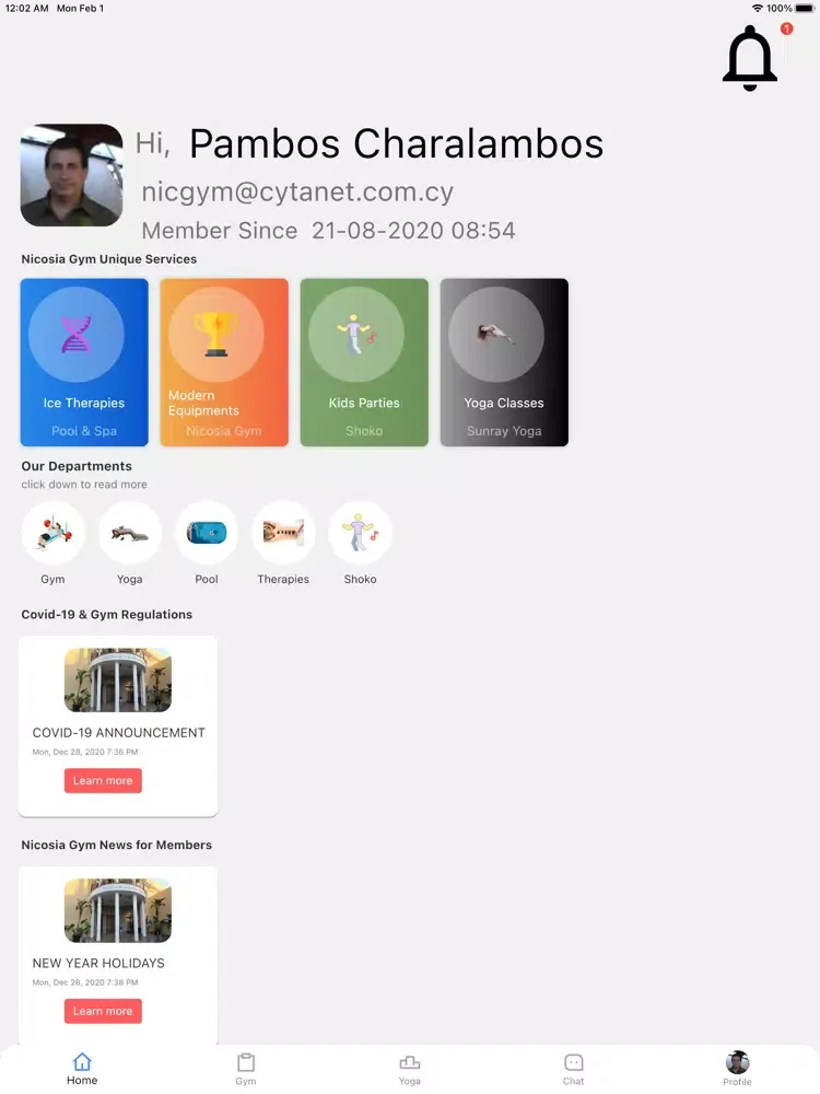 Nicosia Gym iPad  سکرین شاٹس