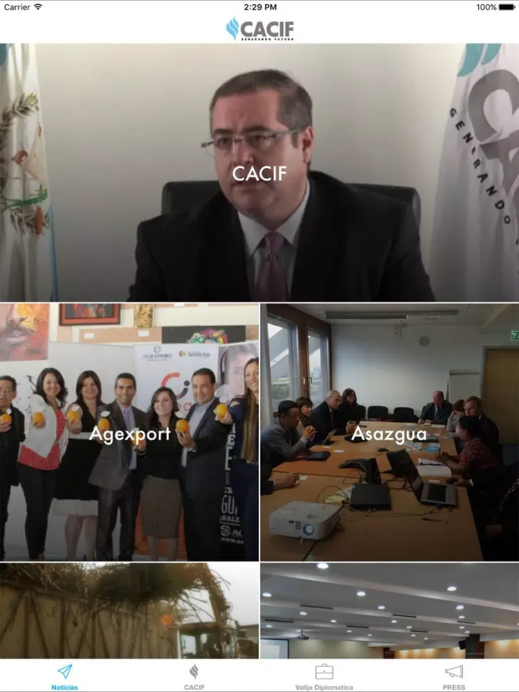 Capturas de tela do CACIF APP iPad 